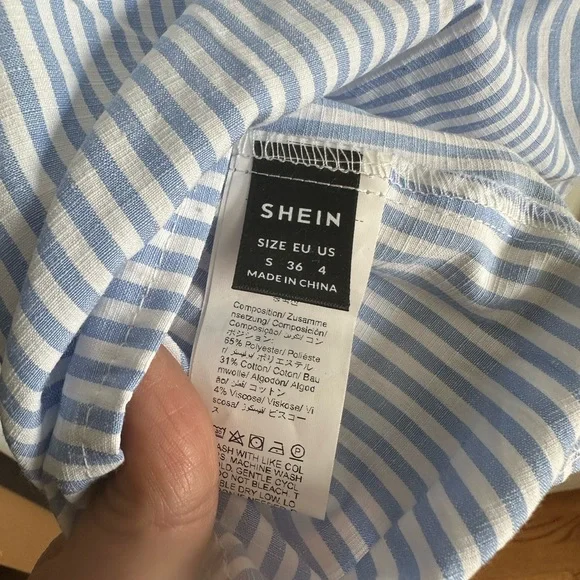 SHEIN Blue and White Striped Top - Picture 4 of 4